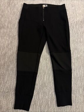 Black Ribbed Panel Jogger Pants